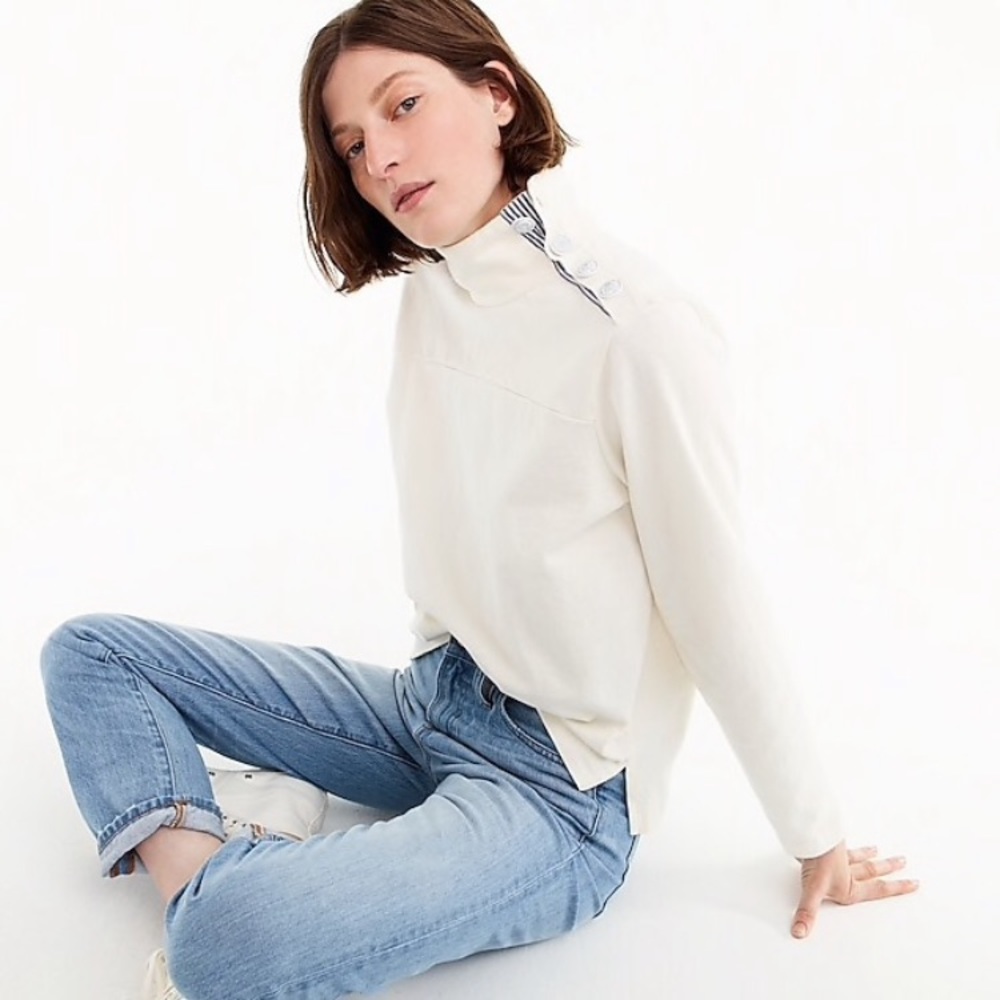 J Crew Button-shoulder Relaxed Turtleneck • Size L
